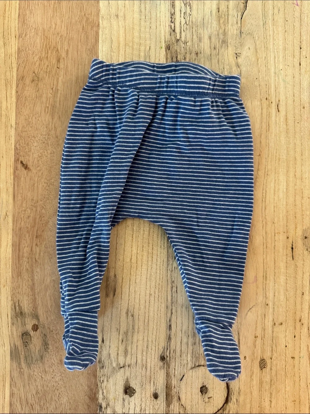Old Navy Blue and White Striped Baby Footed Joggers